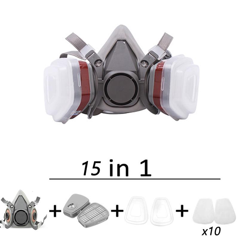 6200 Type Mask Industrial Half Face Painting Spraying Respirator with Protective Glasses Suit Safety Work Filter Replace