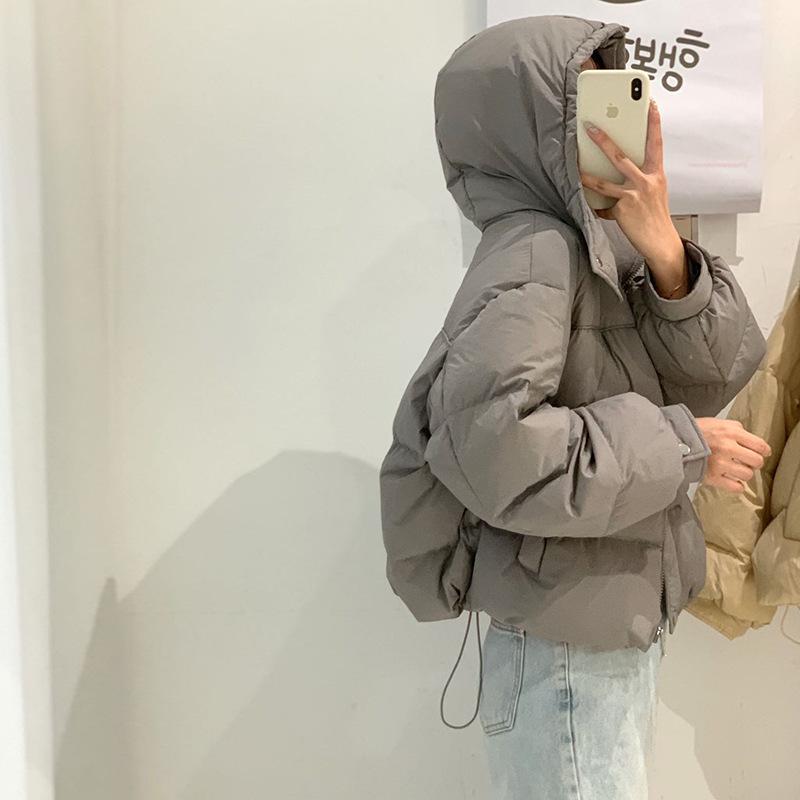 2024 зимняя корейская короткая женская куртка-пуховик, простая однотонная с капюшоном, маленькая многоцветная утолщенная куртка-хлеб