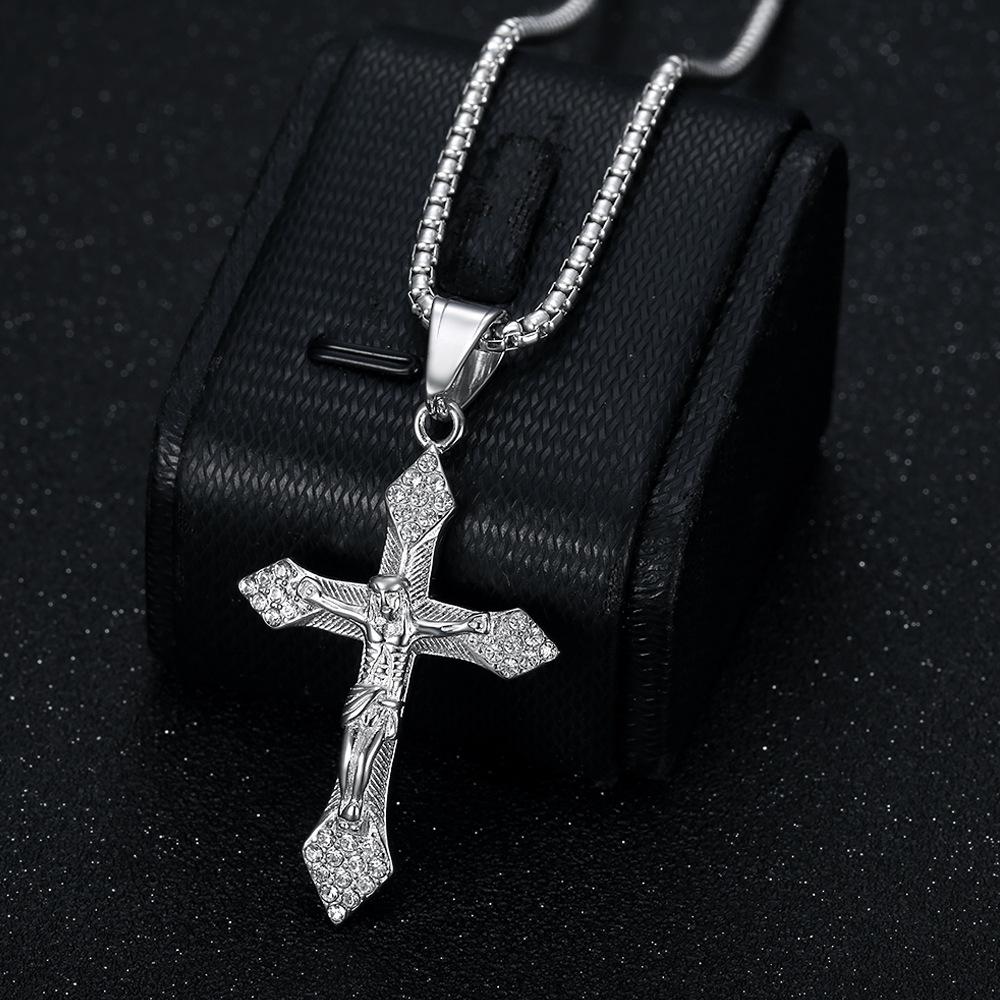 2026 Jewelry Fashion Trend Inlaid Zircon Men's Exquisite Gift Jewelry Necklace Gold Inlaid Diamond YS Cross Pendant Necklace