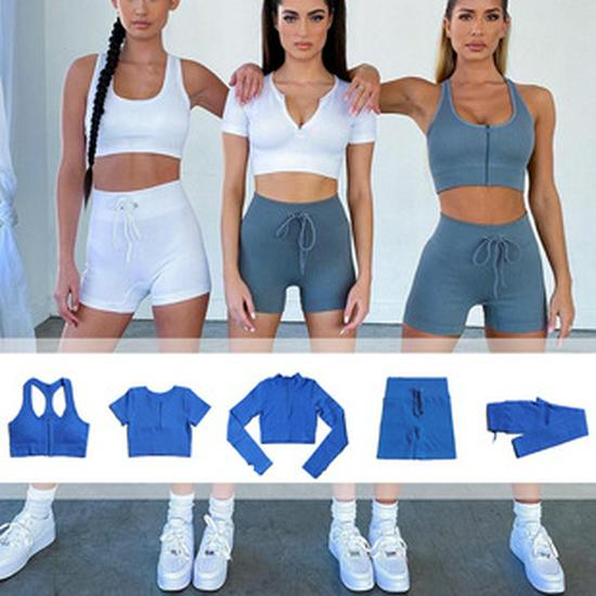 Женский бесшовный спортивный комплект из двух частей в горошек: Футболка с длинными рукавами и брюки с высокой талией для бега и йоги.