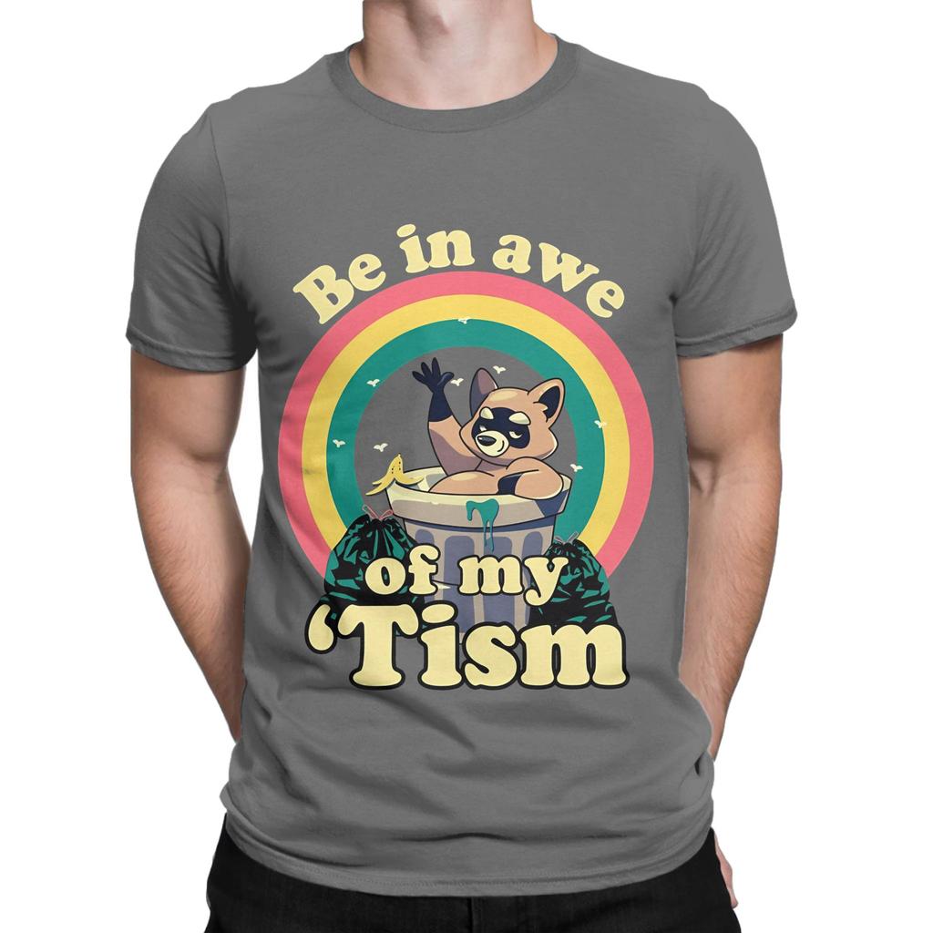 AweTism Pride education special Tee Be Awe Of My Tism uniqueness Graphic 100 Cotton TShirt aAutism Racoon Tops Tees For Unisex
