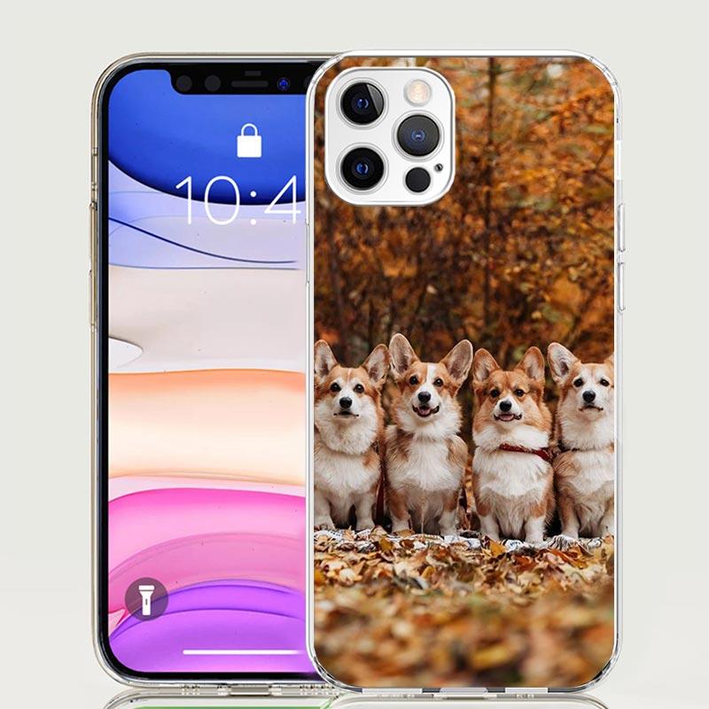 Милый Прекрасный Корги Собаки Чехол для Телефона Для iPhone 17 Air 16 15 Plus 11 14 Pro Max 13 Mini 12 7 8 + SE Рисунок Арт Индивидуальный Чехол 17