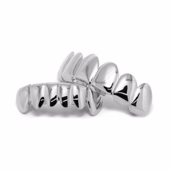 SHOP-STORY - Ensemble de dents style Hip Hop Grillz - Argenté