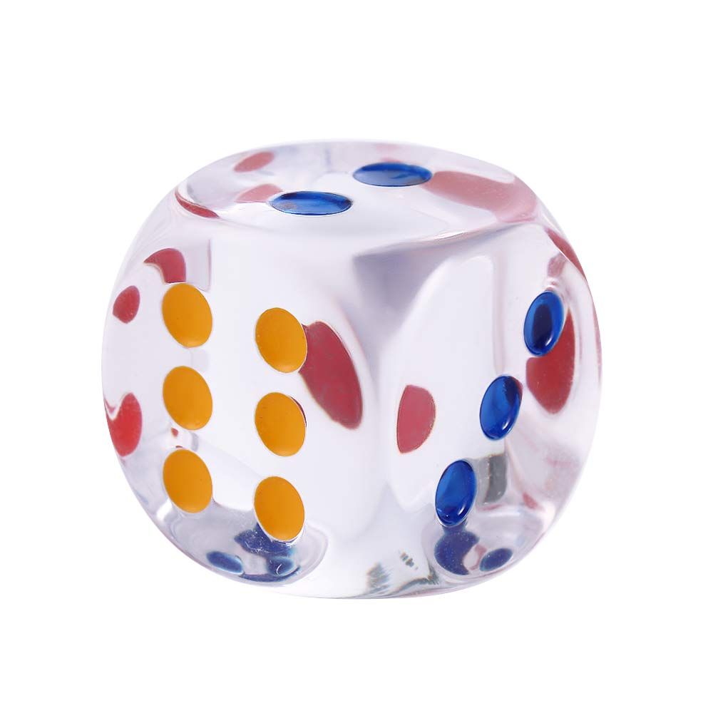 35 мм Акриловые Кубики Разноцветные Прозрачные 6-гранные Кубики Настольная Игра Квадратные Точечные Кубики для KTV Развлечений Семейной Вечеринки