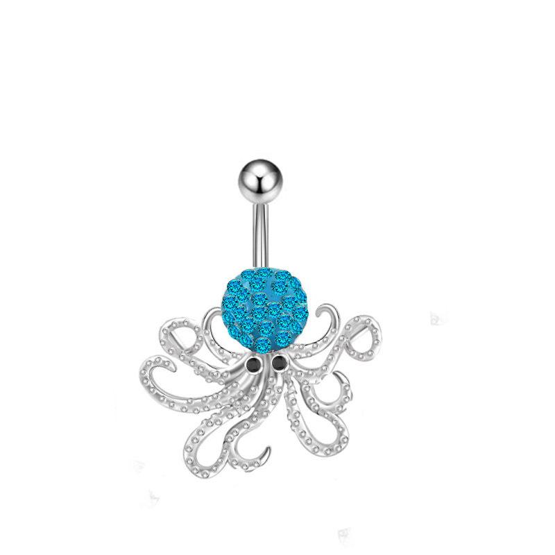 Нержавеющая сталь бабочка гипоаллергенный пупок пупок кольцо японская и корейская синяя серия Простые модные сексуальные украшения богини