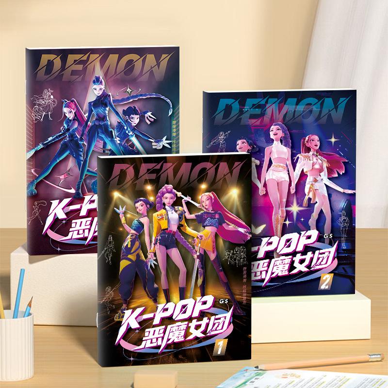 36 страниц Раскраска Kpop Охотники на демонов, Милый Аниме Рисунок по контуру для детей, Идеальный подарок для фанатов на день рождения