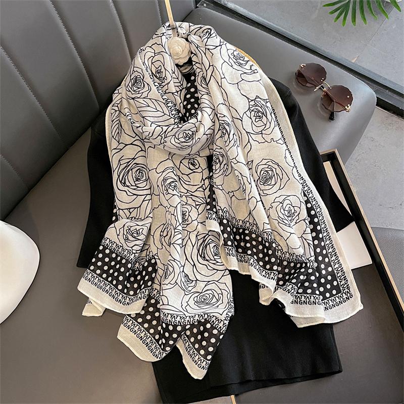 Luxury Brand Scarf Love Cotton Shawl Lady Wrap Large Pashmina Hijab Headband Scarves Islamic Turban Bufanda Foulard Stoles