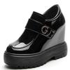 Women's Genuine Leather Shoes High Platform Ankle Boots 11CM Wedge Heels Female Casual Shoes Autumn Thick Bottom Slip-on Shoes