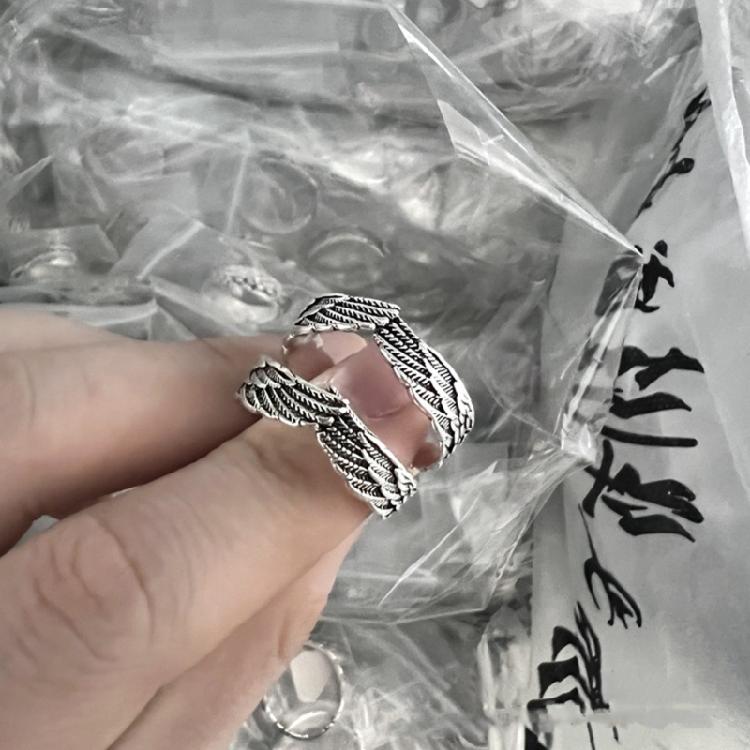 Минималистичные Кольца с Узором из Перьев Серебристый Тон Регулируемые Украшения Ретро Стиль Унисекс Подарки для Особых Моментов Ношение