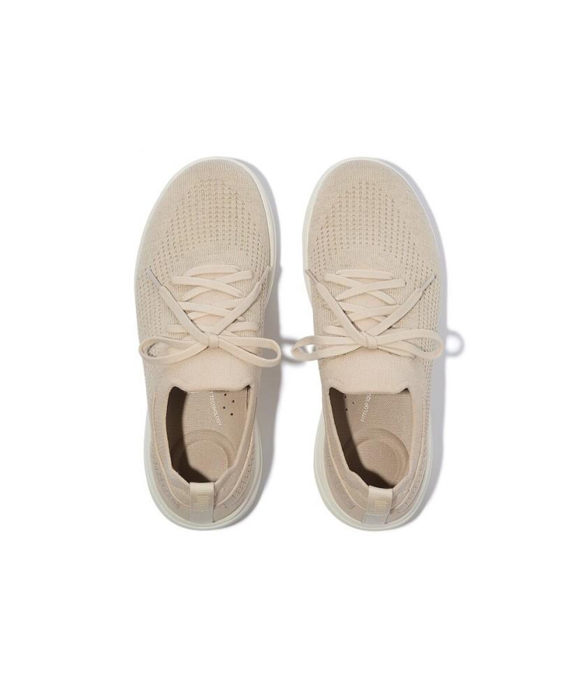 Fitflop [Super-Q] Женские вязаные слипоны - Каменно-бежевый/Платиновый (Ft59K2N22A)