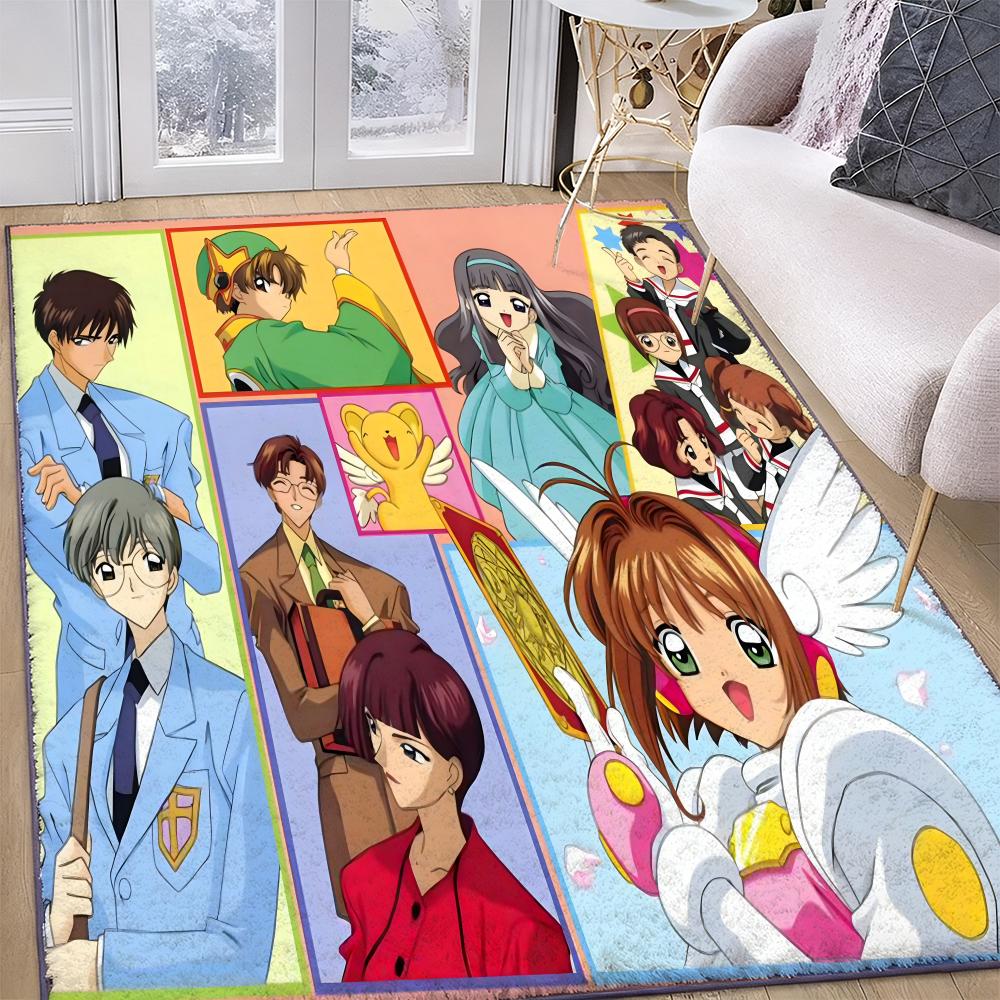 Floor Mat Soft Flannel Rug Non Slip Absorbent Mat for Bathroom Bedroom Home Decor C Cardcaptor S Sakura Cartoon