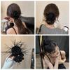 Korean Style Rose Feather Hair Bands Cloth Hair Rope Elegant Flower Headband  Women