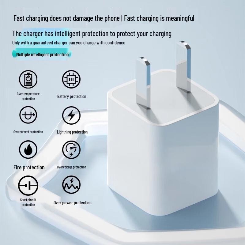 Зарядная головка 5V1A с низким энергопотреблением для устройств Apple, Huawei, Xiaomi и Android с набором кабелей данных для медленной зарядки