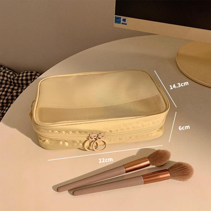Сетчатая прозрачная косметичка женская портативная дорожная сумка-органайзер для помады и кистей для макияжа мини-маленькая