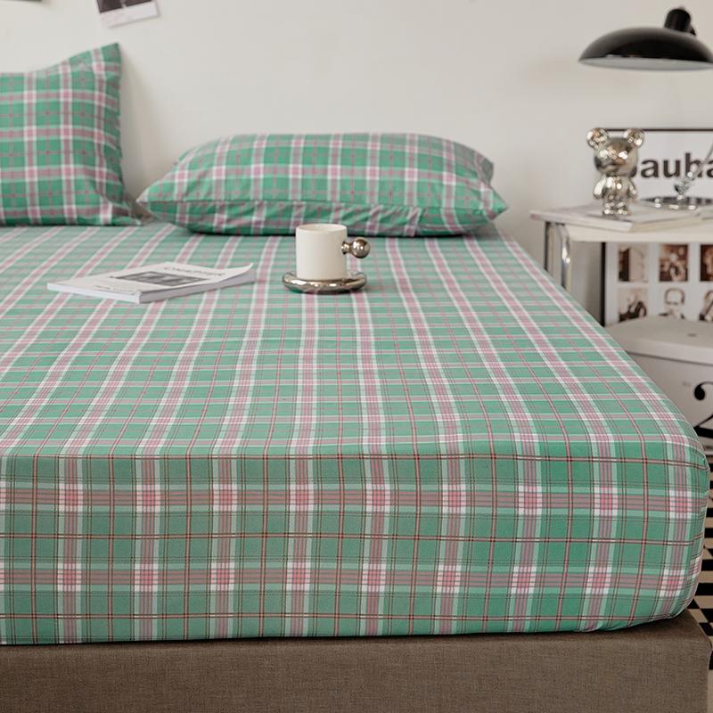 Хлопковая простыня однотонного цвета с эластичной лентой Нескользящий регулируемый наматрасник Мягкий удобный для двуспального размера King Queen Size