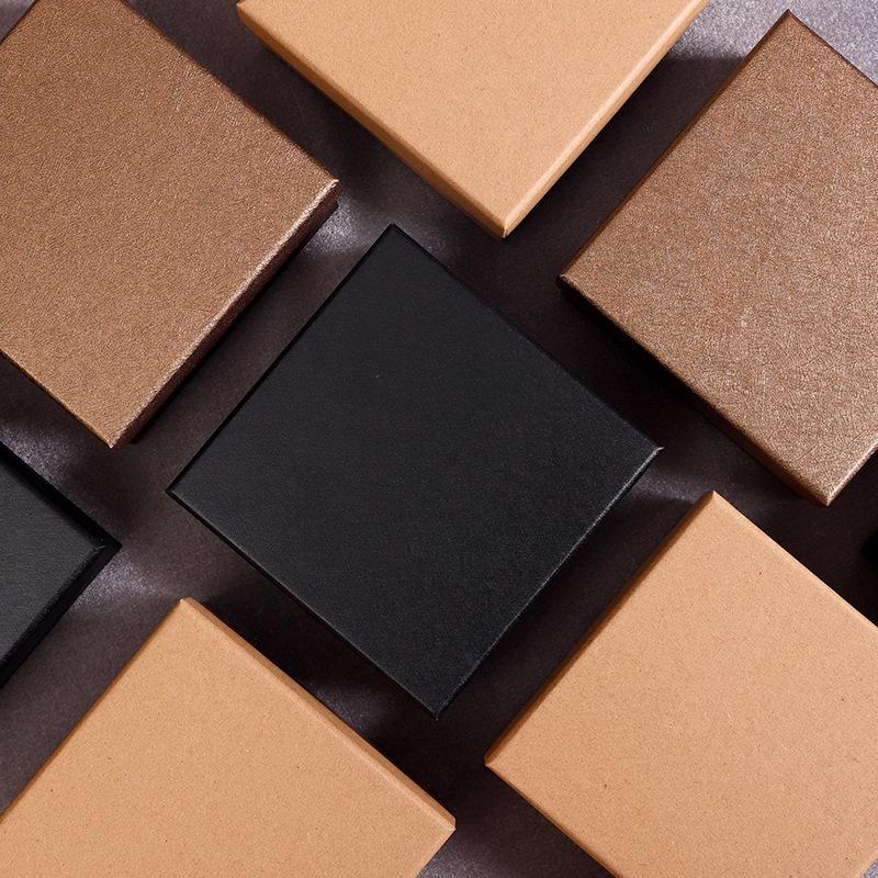 13x13x5,5 см Коричневая Картонная Коробка, Обклеенная Крафт-бумагой, Картонная Коробка для Путешествий, Организатор для Колец, Ожерелий, Серёг, Коробка для Упаковки Мужского Черного Ремень