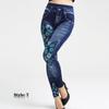 Women Printed Tight-fitting Super Stretch Leggings High Waist Outer Wear Sexy Close-fitting Imitated Denim Jean Leggings(Suitable for Weight 40-85kg)