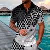 New Trendy Men'S Summer Collar Paul T-Shirt Men'S Heavy Oversize Solid Color Casual Short Sleeve