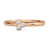 Moonstone Triple Bezel Cluster Ring - 925 Sterling Silver Rose Gold Vermeil