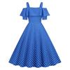 Women's Clothing Source Hepburn Suspender Ruffle Edge Short Sleeve Big Pendulum Polka Dot S S Retro Dress