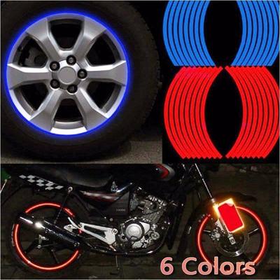 16 шт., светоотражающая наклейка на обод, полосатая лента, светоотражающая наклейка для домашних животных, велосипед, мотоцикл, автомобиль