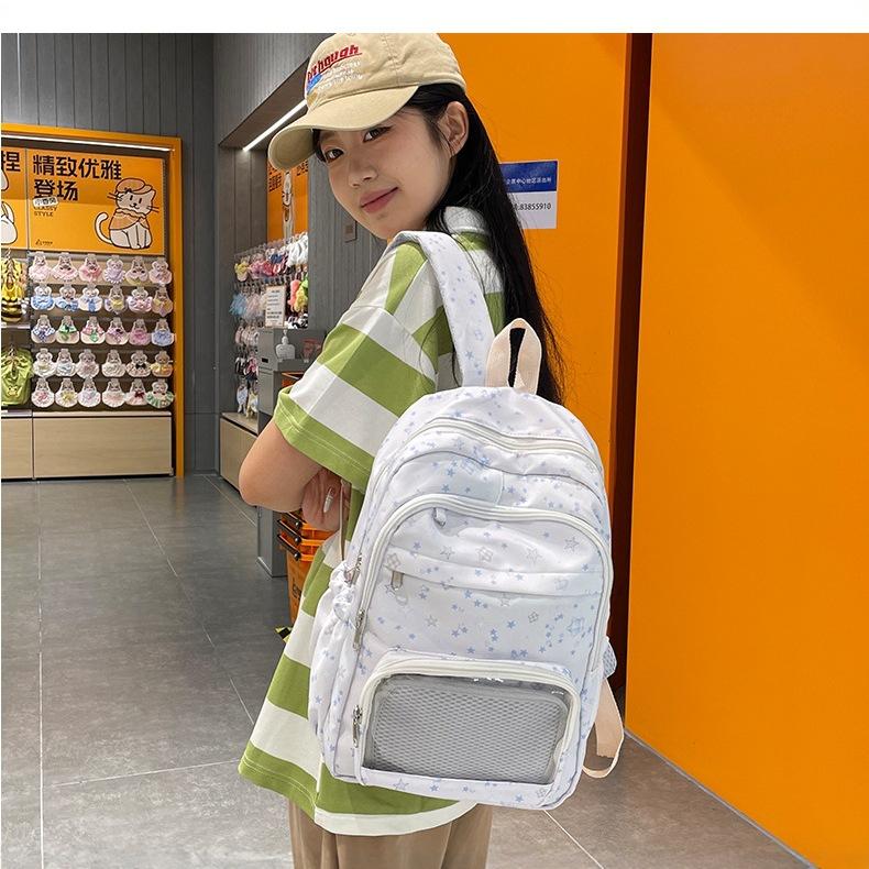 High School College Student Schoolbag Japanese Pain Bag Transparent Millet Bag Student Class Mailman Bag Versatile Leisure Bag