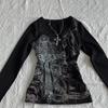Summer Fashion Printed Gothic Pattern Women's Long-Sleeved T-Shirt