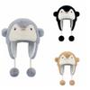 Cartoon Cute Penguin Hat Warm Plush Cap Cute Animals Ears Beanie Hats  Girls