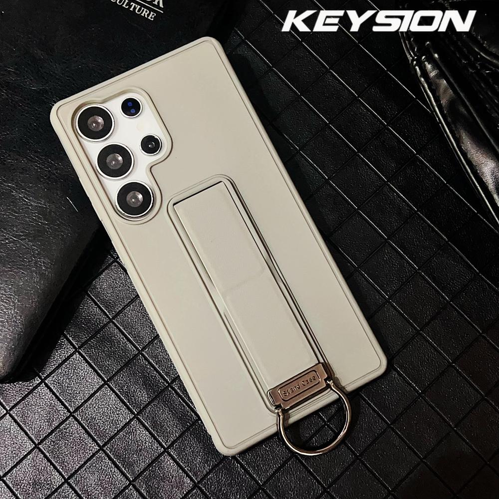 KEYSION Ударопрочный бронированный чехол для Samsung S26 Ultra 5G Мягкий силикон+ПК Складная подставка Задняя крышка телефона для Galaxy S26+ Plus