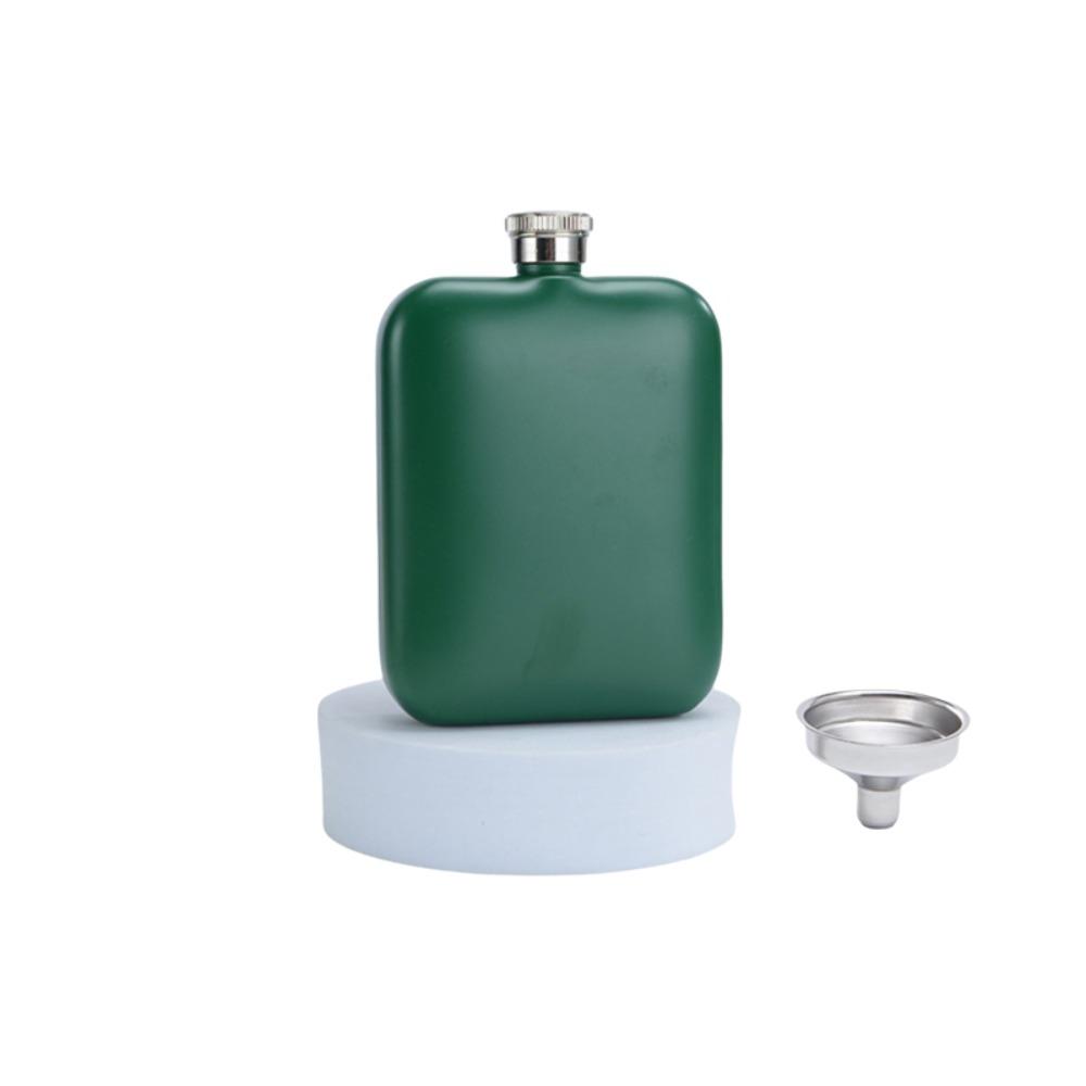 304 Stainless Steel 6oz Wine Flagon Rectangular with Funnel Pocket Hip Flask Unbreakable Fall-resistant Drinking Pot Camping