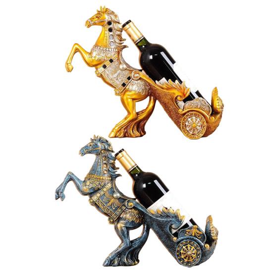 Yousheng Винтажная Подставка для винных бутылок в виде лошади Смола Статуэтка лошади Скульптура Подставка-органайзер для пивных бутылок Домашняя Кухня Бар Столовая Декорация