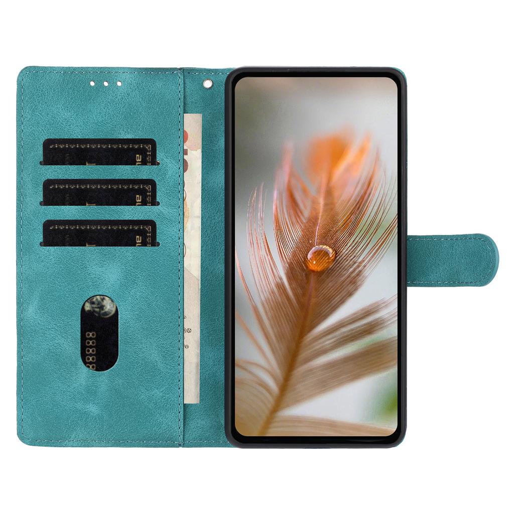For Samsung Galaxy A55 5G Case Imprinted Feather PU Leather Wallet Phone Cover with Wrist Strap