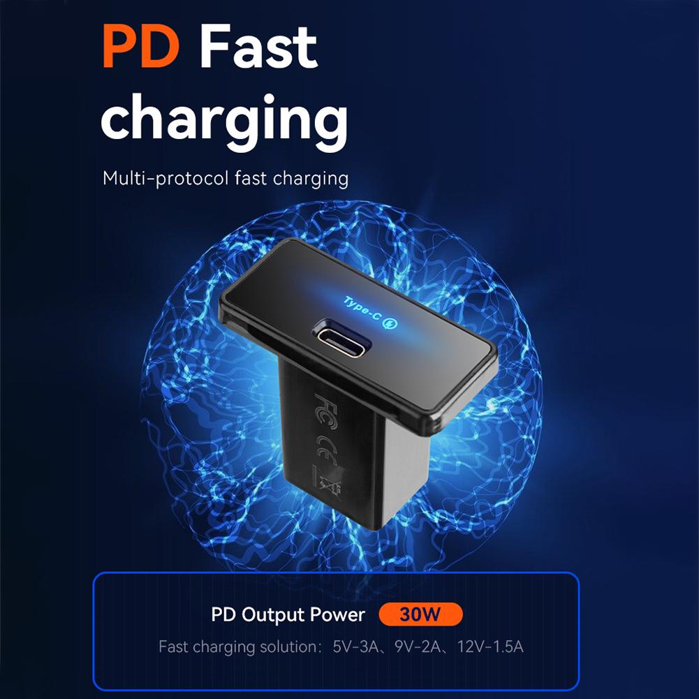 Адаптер USB-розетки для автодома 18 Вт/30 В, 12 В-24 В, Type-C PD/USB, автомобильное зарядное устройство, розетка питания, панель-адаптер USB-зарядки для телефона для автодома, лодки, грузовика