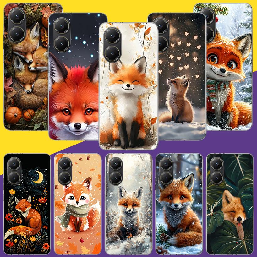 Чехол для телефона с животным лисой для Xiaomi Poco X7 X6 X5 Pro F7 Ultra Redmi 15C 15 13 13C 12 12C 10 10A 10C 9 9A 9C 9T Покрытие Poco X7 X6 X5