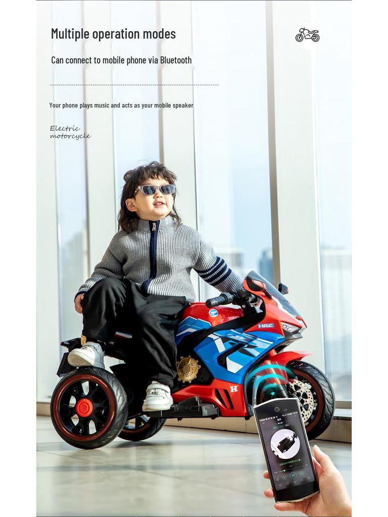 Электрический трехколесный велосипед для детей с пультом управления, двойным приводом, аккумуляторной батареей, подходит для мальчиков и девочек.