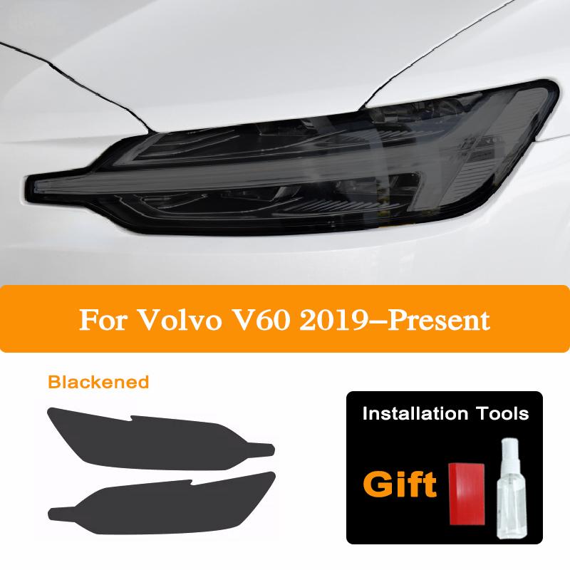 1 пара для Volvo S60 S90 V60 V90 XC60 XC90 защитная тонировочная пленка для автомобильных фар дымчато-черная наклейка на передний фонарь из термополиуретана, автомобильные аксессуары