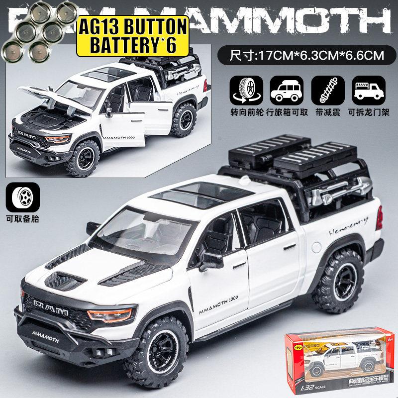1:32 Dodge RAM Mammoth 1000 Hennessey Внедорожный пикап Металлический сплав Литая модель автомобиля Симуляция Транспортное средство Домашний Модный Подарок