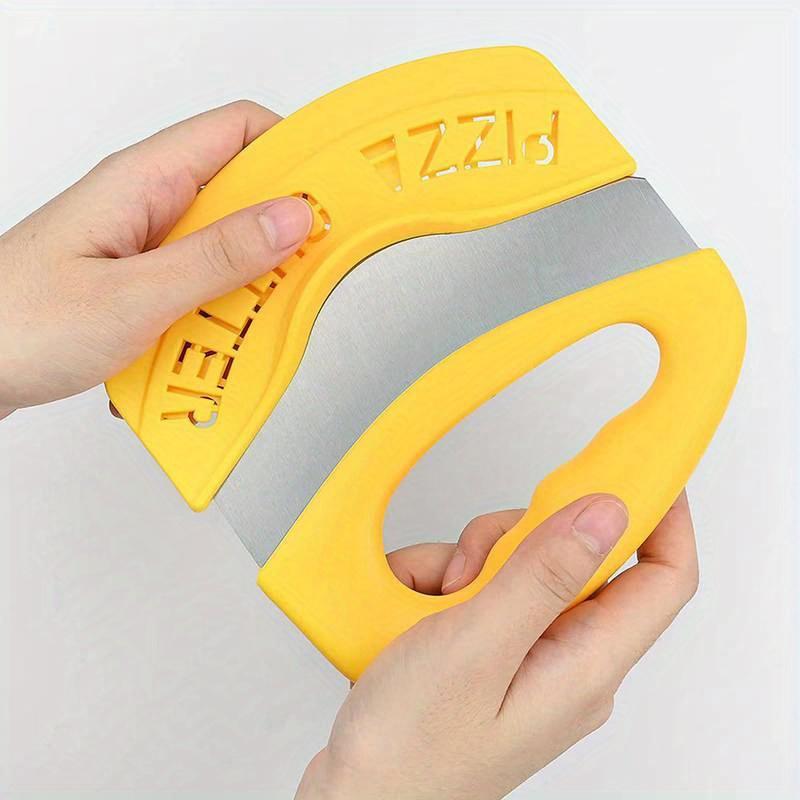 1 шт. Легкий ручной полукруглый нож для пиццы - Прочная нержавеющая сталь с защитным чехлом - Универсальный рокерный дизайн для пиццы и выпечки