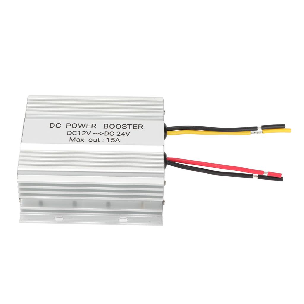 Автомобильный повышающий преобразователь DC 12V в 24V 15A 360W Корпус из алюминиевого сплава DC 12V в 24V Безопасный стабильный повышающий преобразователь постоянного тока для автомобиля грузовика