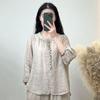 Women's Summer Cotton Linen Embroidered Top - Retro National Style, Light & Versatile