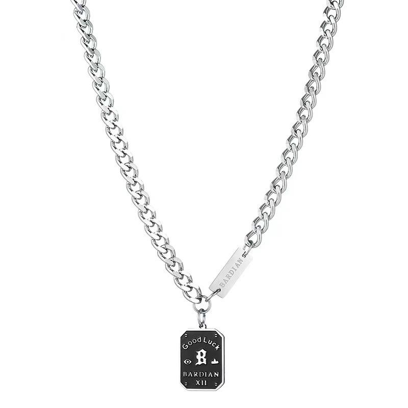 Men's Trendy Letter Necklace: Versatile Light Luxury Cuban Chain Choker