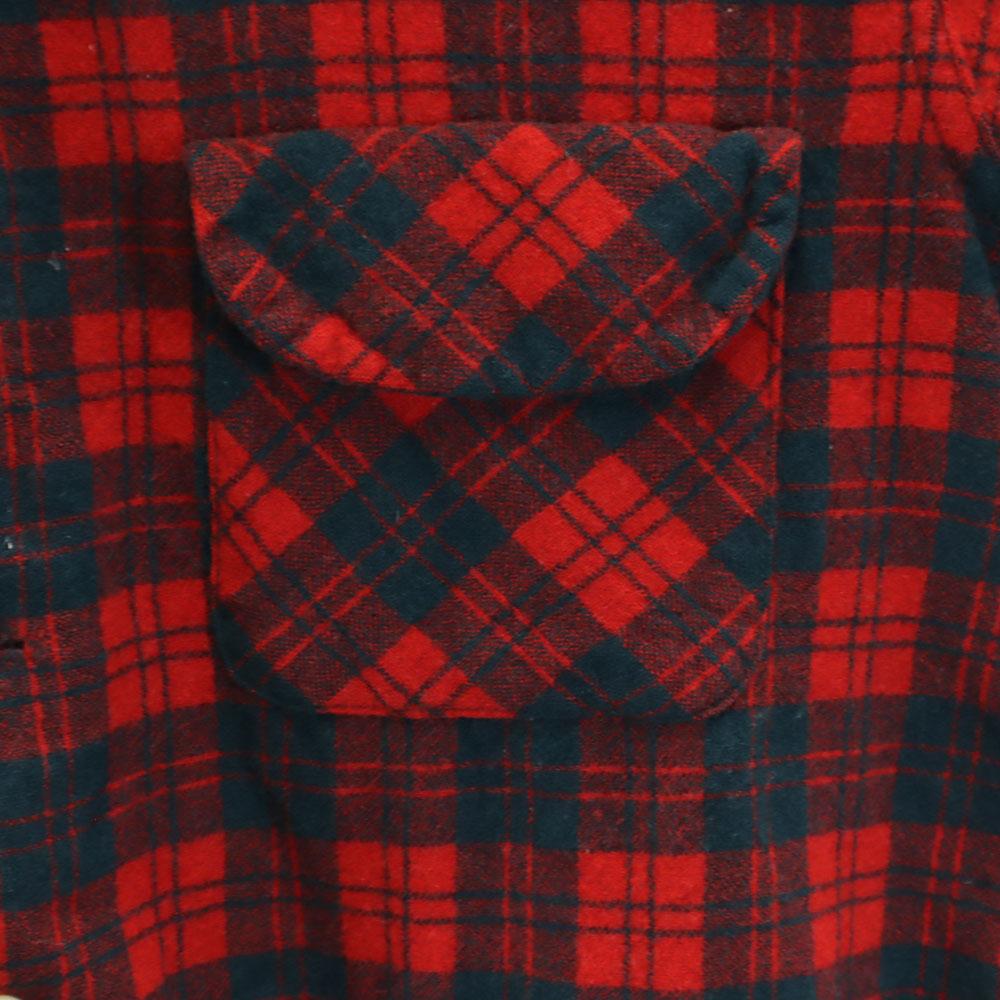 Конгресс 50-е 60-е Винтаж сделано в Англии Клетчатый узор Длинный рукав Отложной воротник Фланелевая рубашка Мужская Б/У