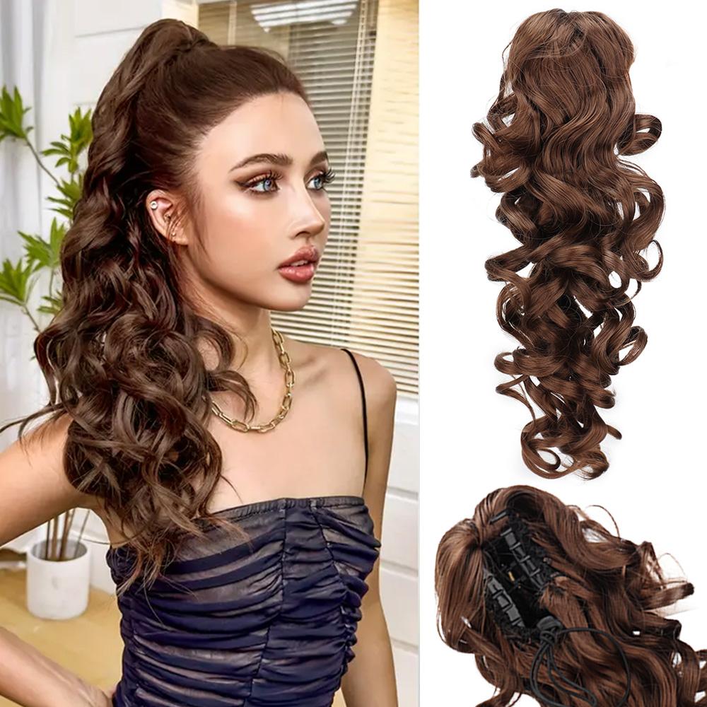 MISSQUEEN Синтетические волнистые кудрявые накладные хвосты Элегантный хвост-краб для женщин - Простой в использовании и стильный парик Аксессуары для волос