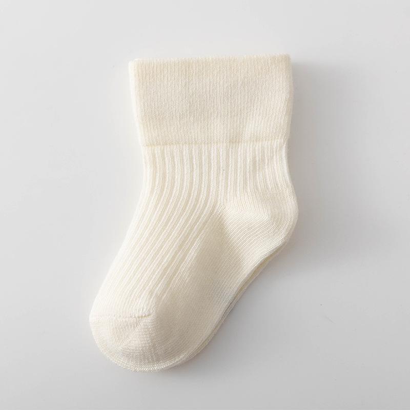 Осенние новые детские носки, дышащие, теплые, свободные, для девочек, однотонные, без косточек, универсальные, для девочек, средней длины, носки