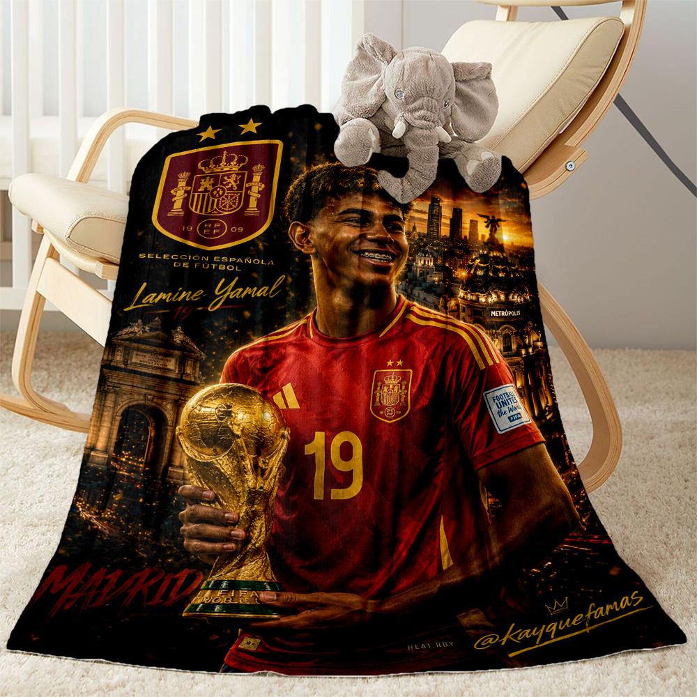 Lamine Yamal's Spain's Golden Moment Blanket Ultra-Soft Suitable for Picnics Bedding Bed All-Season Use Stylish Decor Birthday Christmas Gift Blanket