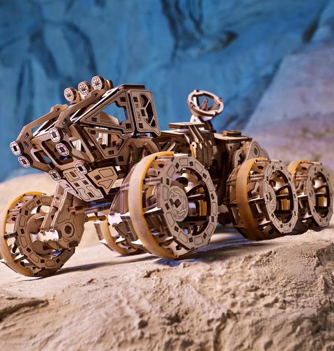 Ugears Manned Mars Rover Drive 70206 Wooden 3D No Glue or Tools Required 6-Wheel Puzzle, Puzzle,