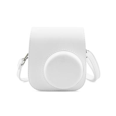 HIYQIN Чехол для Instax Mini 12/11/9/8+/8, Милая сумка для камеры с плечевым ремнем и задним карманом, Обложка из ПУ-кожи, Сплошной белый