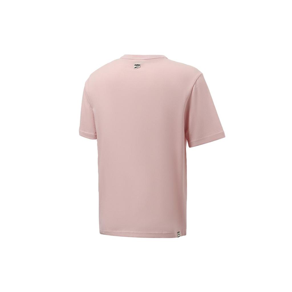 Puma Fun Logo Print Sport Round Neck Short Sleeve T-Shirt Men Tops Pink 533042-36