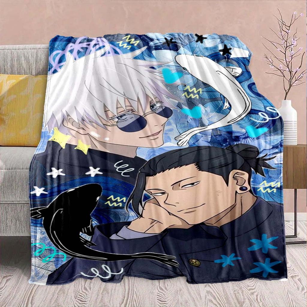 Jujutsu Kaisen Flannel Lounge Blanket Warm Soft Cozy Throw Lightweight Sofa Bed Home Decor -QJY