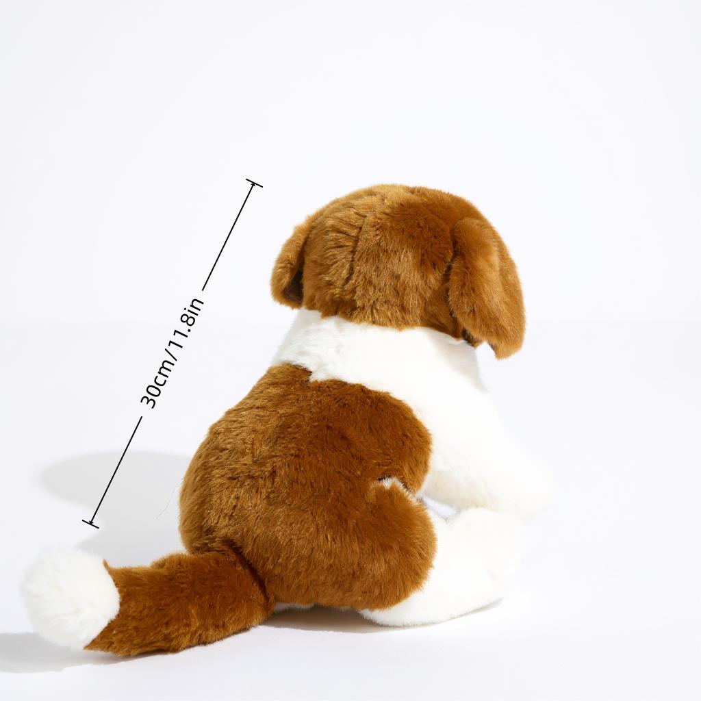 Lifelike St. Bernard Plush Toy Dog 11.8 Inch - Super Soft Simulation Comfort Doll Children's Gift Collectible Ornaments